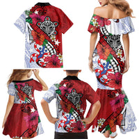 Puerto Rico Boricua Family Matching Mermaid Dress and Hawaiian Shirt Taino - Polynesia Tribal Mix - Wonder Print Shop