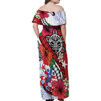 Puerto Rico Boricua Family Matching Off Shoulder Maxi Dress and Hawaiian Shirt Taino - Polynesia Tribal Mix - Wonder Print Shop