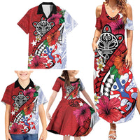 Puerto Rico Boricua Family Matching Summer Maxi Dress and Hawaiian Shirt Taino - Polynesia Tribal Mix - Wonder Print Shop