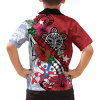 Puerto Rico Boricua Family Matching Tank Maxi Dress and Hawaiian Shirt Taino - Polynesia Tribal Mix - Wonder Print Shop