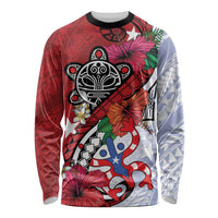 Puerto Rico Boricua Long Sleeve Shirt Taino - Polynesia Tribal Mix - Wonder Print Shop