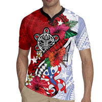 Puerto Rico Boricua Rugby Jersey Taino - Polynesia Tribal Mix - Wonder Print Shop