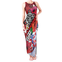Puerto Rico Boricua Tank Maxi Dress Taino - Polynesia Tribal Mix - Wonder Print Shop