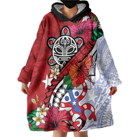 Puerto Rico Boricua Wearable Blanket Hoodie Taino - Polynesia Tribal Mix - Wonder Print Shop