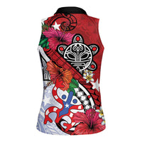 Puerto Rico Boricua Women Sleeveless Polo Shirt Taino - Polynesia Tribal Mix - Wonder Print Shop