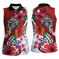 Puerto Rico Boricua Women Sleeveless Polo Shirt Taino - Polynesia Tribal Mix - Wonder Print Shop