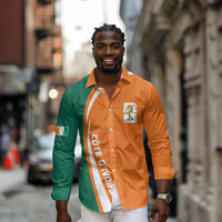 Cote d'Ivoire WC2026 Custom Long Sleeve Button Shirt Making History - GO Elephants