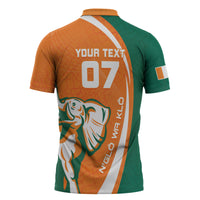 Cote d'Ivoire WC2026 Custom Zipper Polo Shirt Making History - GO Elephants
