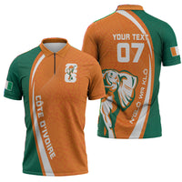 Cote d'Ivoire WC2026 Custom Zipper Polo Shirt Making History - GO Elephants