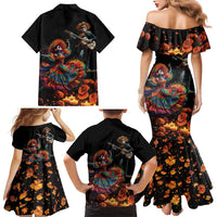 Mexico Dia de los Muertos Family Matching Mermaid Dress and Hawaiian Shirt La Calavera Catrina LT7 - Wonder Print Shop
