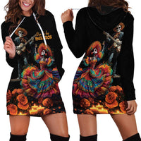 Mexico Dia de los Muertos Hoodie Dress La Calavera Catrina - Wonder Print Shop
