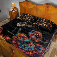 Mexico Dia de los Muertos Quilt Bed Set La Calavera Catrina - Wonder Print Shop