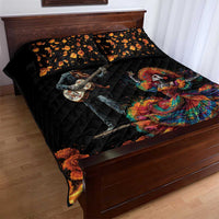 Mexico Dia de los Muertos Quilt Bed Set La Calavera Catrina - Wonder Print Shop