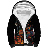 Mexico Dia de los Muertos Sherpa Hoodie La Calavera Catrina - Wonder Print Shop