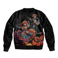 Mexico Dia de los Muertos Sleeve Zip Bomber Jacket La Calavera Catrina - Wonder Print Shop
