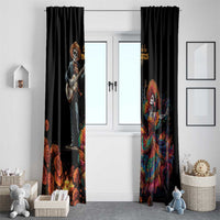 Mexico Dia de los Muertos Window Curtain La Calavera Catrina - Wonder Print Shop