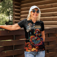 Mexico Dia de los Muertos Women Polo Shirt La Calavera Catrina - Wonder Print Shop