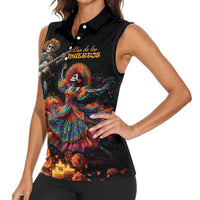 Mexico Dia de los Muertos Women Sleeveless Polo Shirt La Calavera Catrina - Wonder Print Shop