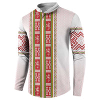 Lithuania Folk Pattern Vytis Motif Button Sweatshirt