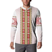 Lithuania Folk Pattern Vytis Motif Button Sweatshirt