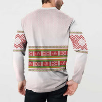 Lithuania Folk Pattern Vytis Motif Button Sweatshirt