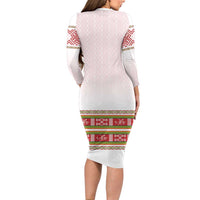Lithuania Folk Pattern Vytis Motif Family Matching Long Sleeve Bodycon Dress and Hawaiian Shirt