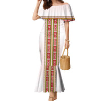 Lithuania Folk Pattern Vytis Motif Family Matching Mermaid Dress and Hawaiian Shirt