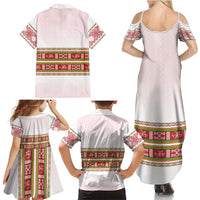 Lithuania Folk Pattern Vytis Motif Family Matching Summer Maxi Dress and Hawaiian Shirt
