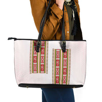 Lithuania Folk Pattern Vytis Motif Leather Tote Bag