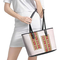 Lithuania Folk Pattern Vytis Motif Leather Tote Bag