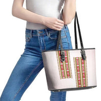 Lithuania Folk Pattern Vytis Motif Leather Tote Bag