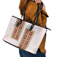 Lithuania Folk Pattern Vytis Motif Leather Tote Bag