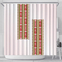 Lithuania Folk Pattern Vytis Motif Shower Curtain