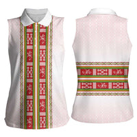 Lithuania Folk Pattern Vytis Motif Women Sleeveless Polo Shirt