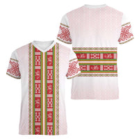 Lithuania Folk Pattern Vytis Motif Women V-Neck T-Shirt