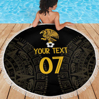 Mexico Football Custom Beach Blanket Viva Mexicana Aztec Inspired