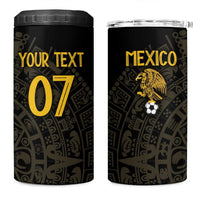 Mexico Football Custom 4 in 1 Can Cooler Tumbler Viva Mexicana Aztec Inspired