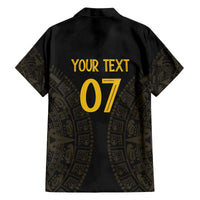 Mexico Football Custom Family Matching Off The Shoulder Long Sleeve Dress and Hawaiian Shirt Viva Mexicana Aztec Inspired