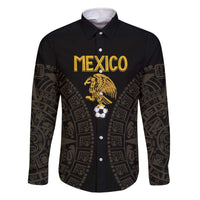 Mexico Football Custom Family Matching Off The Shoulder Long Sleeve Dress and Hawaiian Shirt Viva Mexicana Aztec Inspired