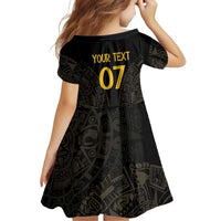 Mexico Football Custom Family Matching Off Shoulder Short Dress and Hawaiian Shirt Viva Mexicana Aztec Inspired