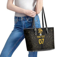Mexico Football Custom Leather Tote Bag Viva Mexicana Aztec Inspired