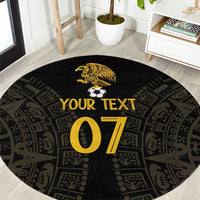 Mexico Football Custom Round Carpet Viva Mexicana Aztec Inspired