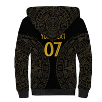 Mexico Football Custom Sherpa Hoodie Viva Mexicana Aztec Inspired