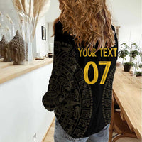 Mexico Football Custom Women Casual Shirt Viva Mexicana Aztec Inspired