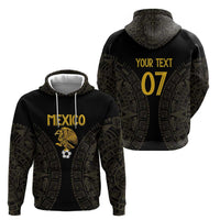 Mexico Football Custom Zip Hoodie Viva Mexicana Aztec Inspired