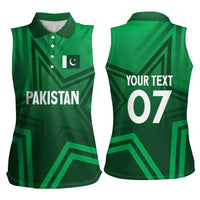 Pakistan Cricket World Cup 2024 Women Sleeveless Polo Shirt Star Jersey Inspired - Wonder Print Shop