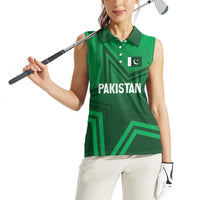 Pakistan Cricket World Cup 2024 Women Sleeveless Polo Shirt Star Jersey Inspired - Wonder Print Shop