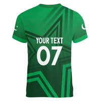 Pakistan Cricket World Cup 2024 Women V-Neck T-Shirt Star Jersey Inspired - Wonder Print Shop