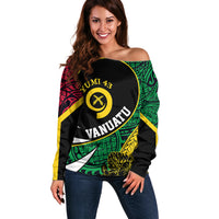 Personalised Vanuatu Off Shoulder Sweater Independence Day Yumi 43 - Wonder Print Shop