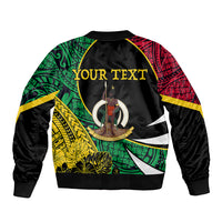 Personalised Vanuatu Sleeve Zip Bomber Jacket Independence Day Yumi 43 - Wonder Print Shop